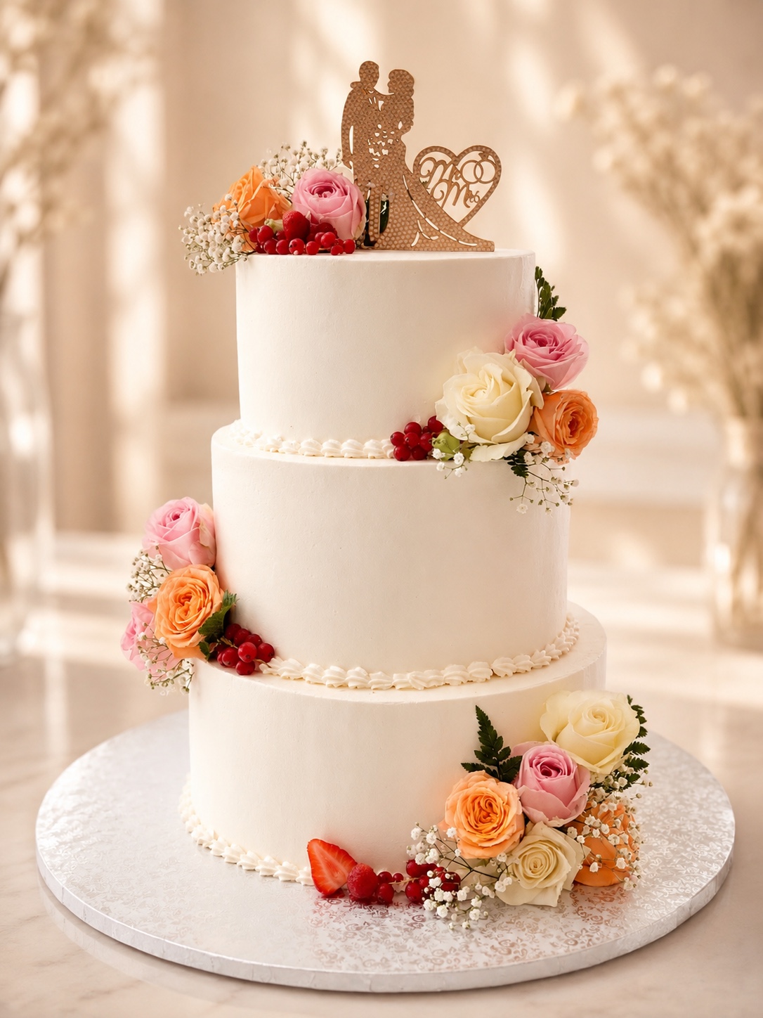 Wedding Cake floreale romantica
